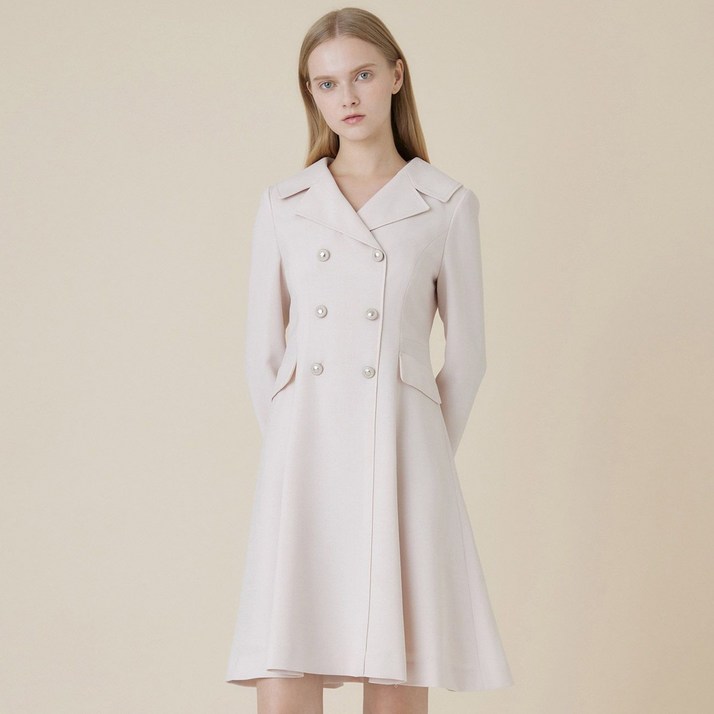 케네스레이디 여성용 벨라린 오픈카라 플레어 원피스