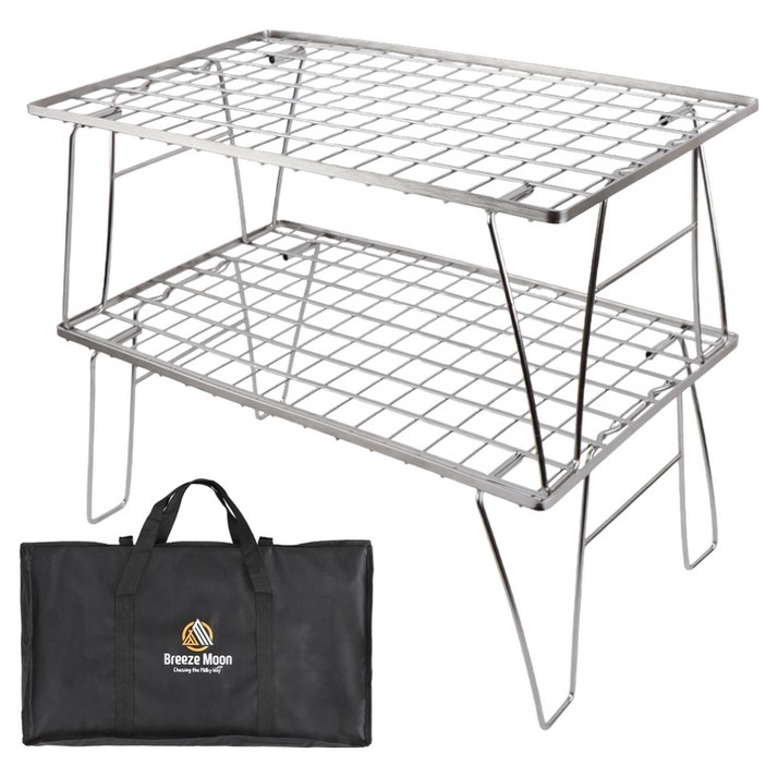 브리즈문 올 스텐 필드랙 다용도 캠핑 테이블 2p + 전용 가방 세트