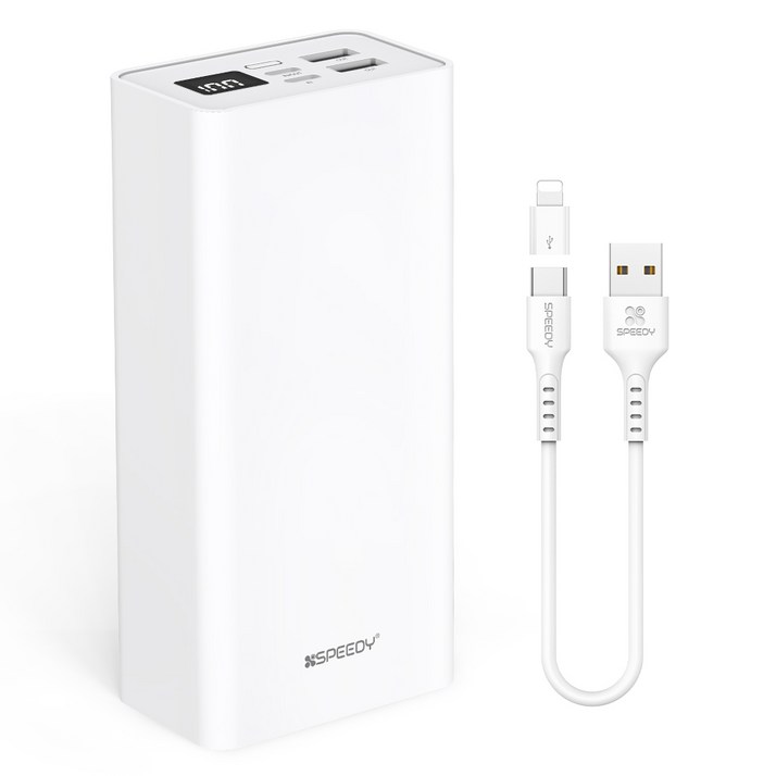 SPEEDY 슬림핏 대용량 보조배터리 30000mAh C타입 케이블