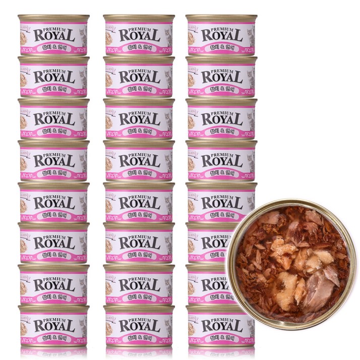 펫스토리 고양이 프리미엄 로얄 습식 캔, 참치, 85g, 24개