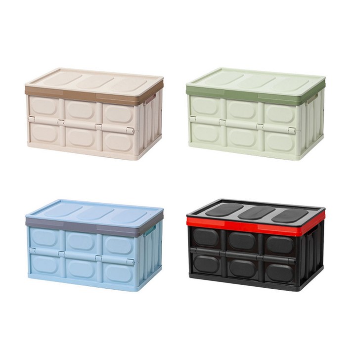 (30L, 56L)접이식 플라스틱 다용도 박스 장난감 트렁크 수납함 베이지/그린/블루/블랙, 30L 접이식 박스 (그린), 1개