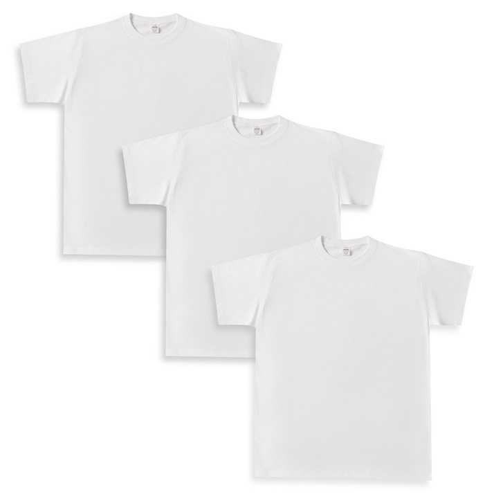 1+1+1 베이직 면 26수  라운드 반팔면티 3P세트 베이잉