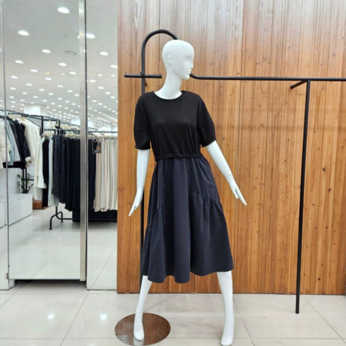 지컷 지컷 우븐 믹스 코튼 원피스 7224237005_DJ