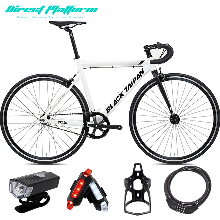 블랙타이판 브래쉬 700C 알루미늄 픽시 자전거 싱글기어 완조립 6종사은품헬멧 증정, 펄화이트, 1개, 140cm