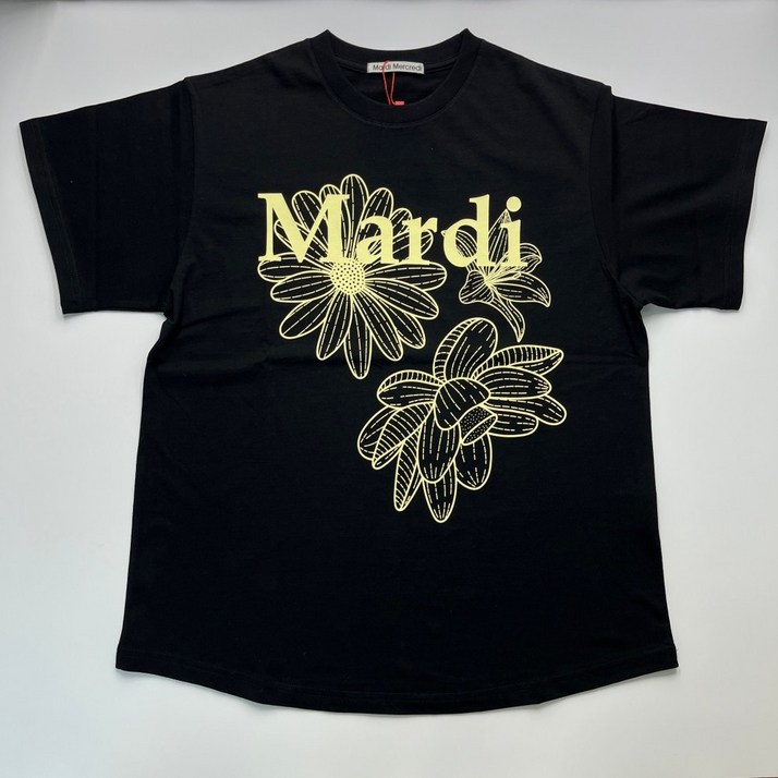 정품 마르디메크르디 mardi 플라워티셔츠 블랙티셔츠