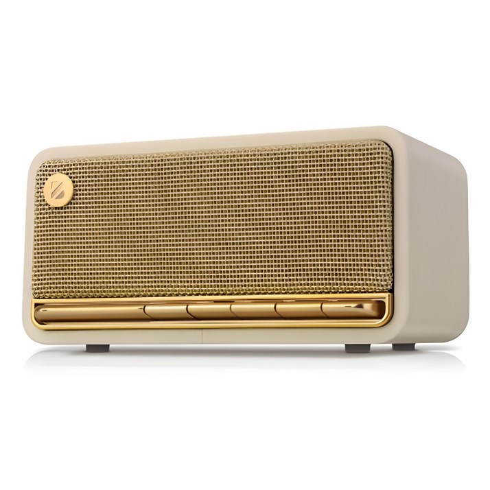 브리츠 레트로 포터블 무선 블루투스 스피커 BR-Vbutton, BR-Vbutton, 화이트레더