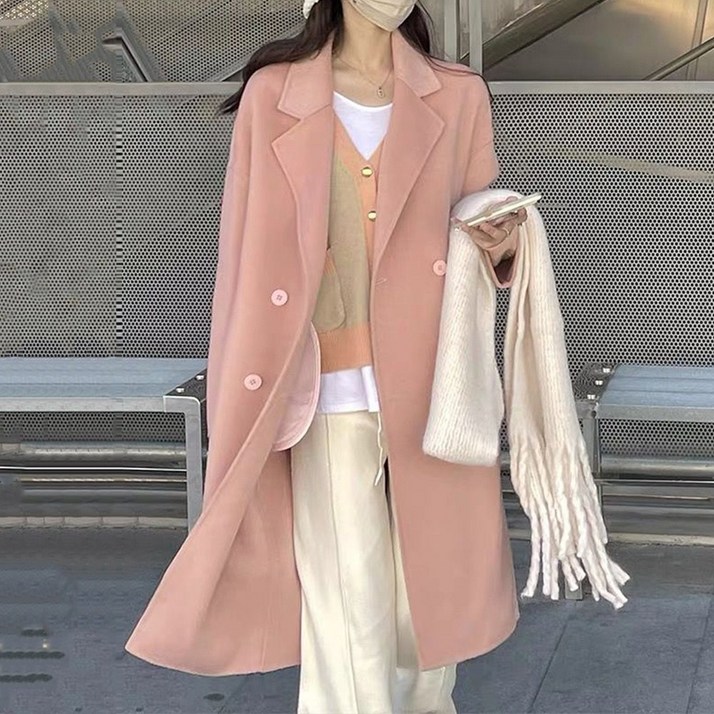 besteffie 캐시미어코트 여성용 A라인코트 여성자켓 트렌치코트 오피스 기본핏 슬림 코트 E968