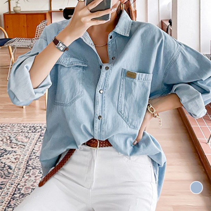 나크21  5599 베이직 데님셔츠 NK21T32