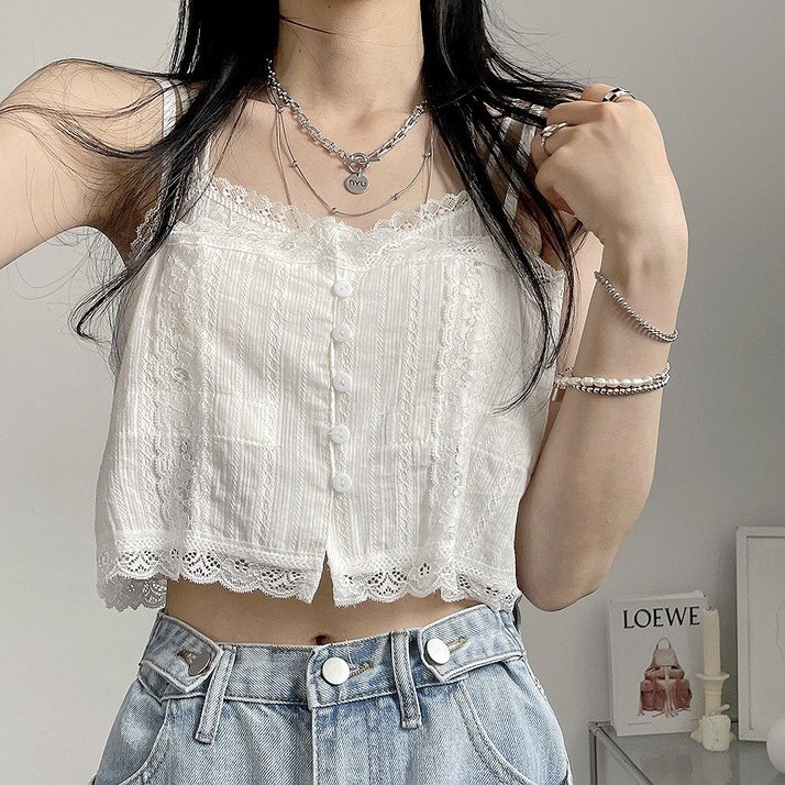 디데이뉴 데일리 무드, 레이스 크롭 블라우스 나시탑