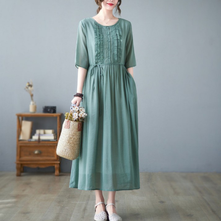 여성 여름 러블리 레이스 롱 원피스WJ650