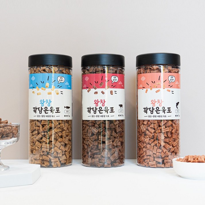 펫라벨 3kg 혼합, 왕창 꽉담은육포 강아지간식, 교육용, 훈련용 대용량 강아지 육포, 3,000g, 1개