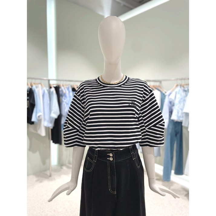 백화점 DEWL 듀엘 벌룬 소매 티셔츠 L253MSM001 화이트, 66 아울렛