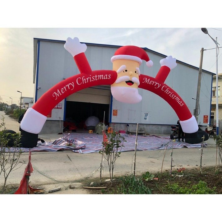 크리스마스 대형 산타 풍선 산타클로스 벽 등반 야외 에어벌룬 벽타는산타 크리스마스장식 소품, c. 6m 크리스마스 아치 송풍기 포함