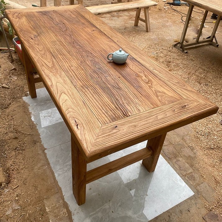 나무 엔틱 카페 빈티지 원목 고재 테이블 식탁 가구, 120x60x75 높은 테이블