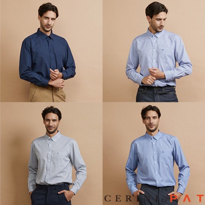 [CERINI by PAT] 남성 가을 워셔블 스판 셔츠 4종 세트