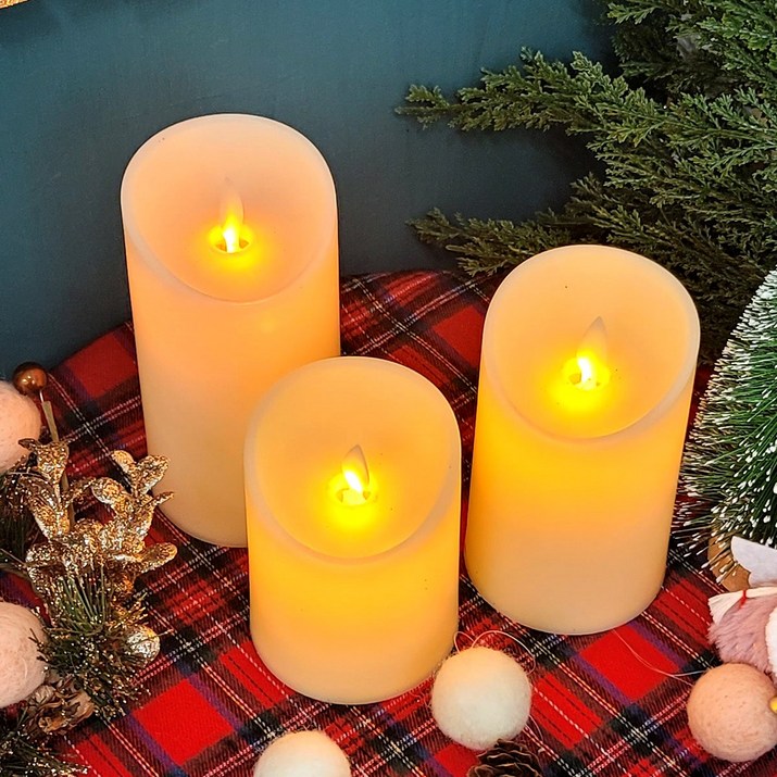 LED 촛불 흔들리는 건전지 전자초 캔들 소+중+대 크리스마스 홈파티 장식 오브제 인테리어 소품
