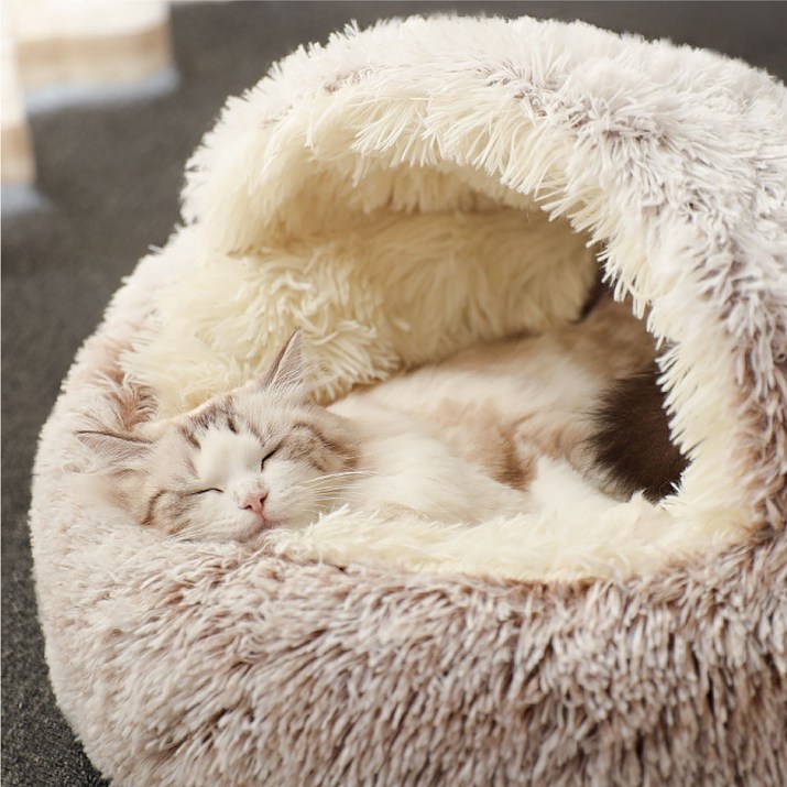 COZY 숨숨마약방석 숨숨집 도넛쿠션 애견방석 장모 원형, 기본브라운 COZY 숨숨마약방석 숨숨집 도넛쿠션 애견방석 장모 원형, 기본브라운