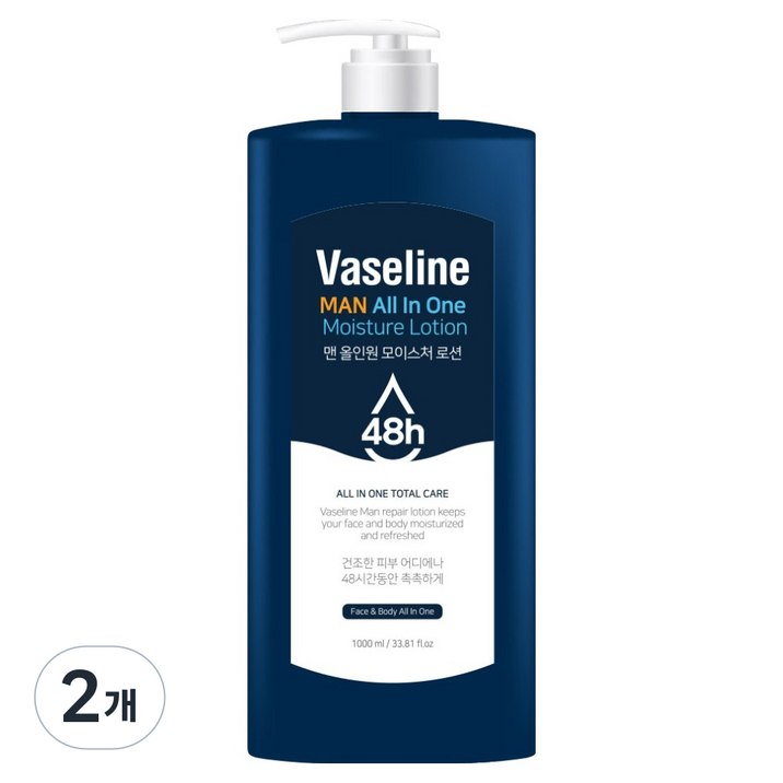 시투와이 바세린 48h 맨 올인원 모이스처 로션, 1L, 2개