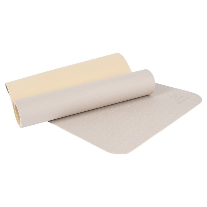 제로투헤라 미니멀 TPE 논슬립 트레이닝 양면 요가매트, 베이지 + 옐로우, 1개