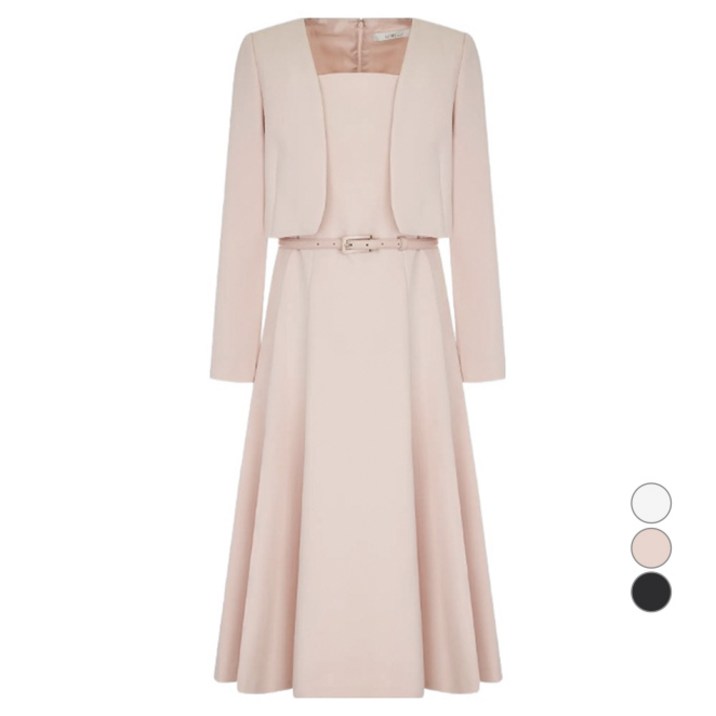 라인어디션 여성용 오픈 벨티드 훌 A라인 원피스