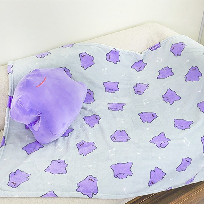 포켓몬 패턴담요 2종옵션 메타몽 잠만보 캐릭터 극세사 무릎담요 포근한 겨울 보온 소프트 블랭킷