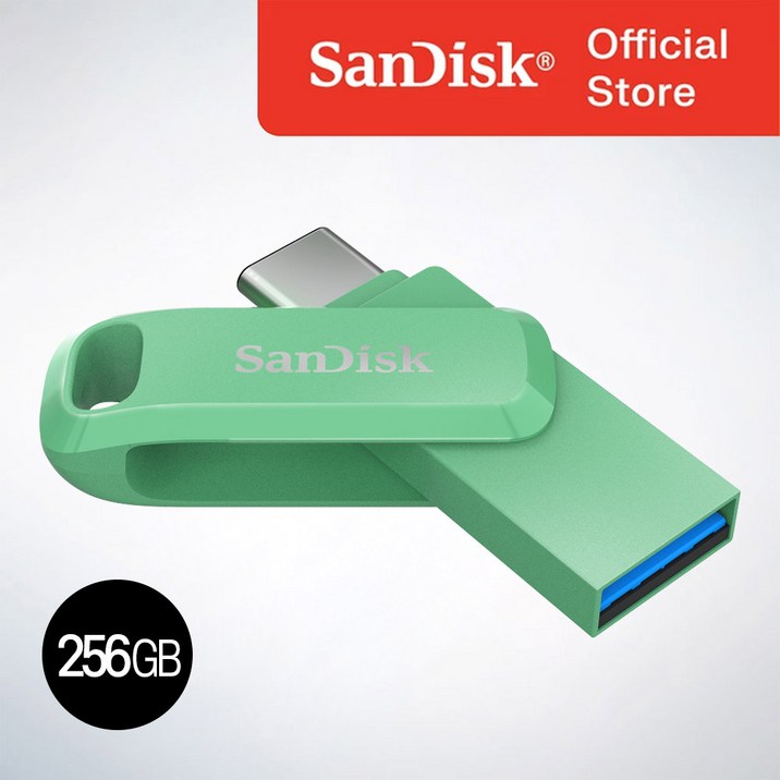 샌디스크 USB 메모리 Ultra Dual Go 울트라 듀얼 고 Type-C OTG USB 3.1 SDDDC3 256GB  압생트그린
