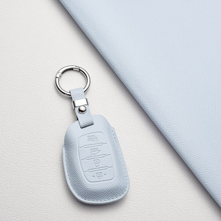 현대 현대 차량 전용 A4타입 신형 스마트키 가죽 케이스 더뉴 캐스퍼 쏘나타 아반떼, 투싼 아이오닉 호환, 현대/A4 타입, 스카이블루