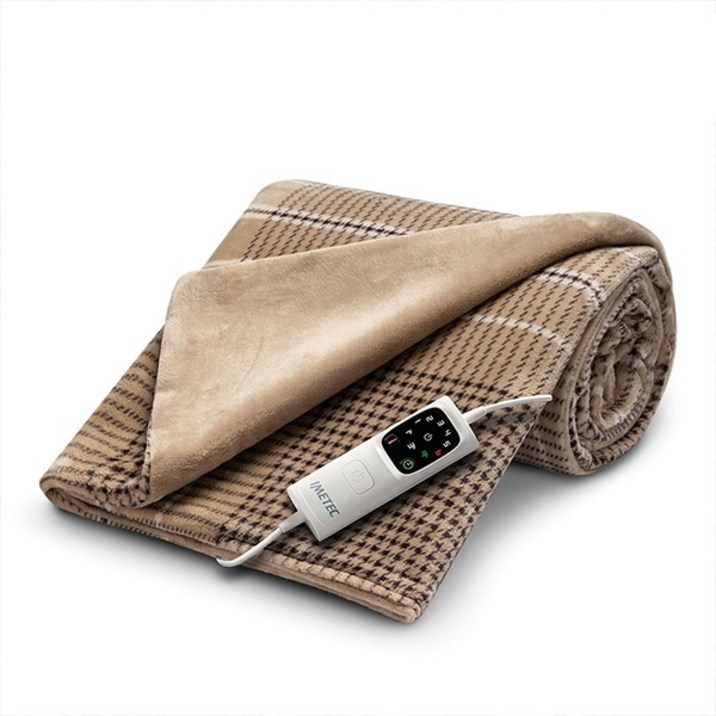 (imetec) (이메텍) 럭셔리 벨벳 오버블랑켓 베이지체크 (GOK-096)