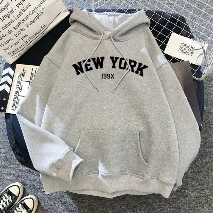 뉴욕 후드티 루즈핏 기모 봄 가을 겨울 데일리 아우터