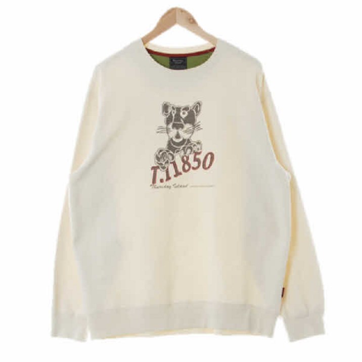 써스데이아일랜드 0037 ThursdayIsland 아이보리 프린팅 면 타이거크루넥스웨트셔츠 [100]