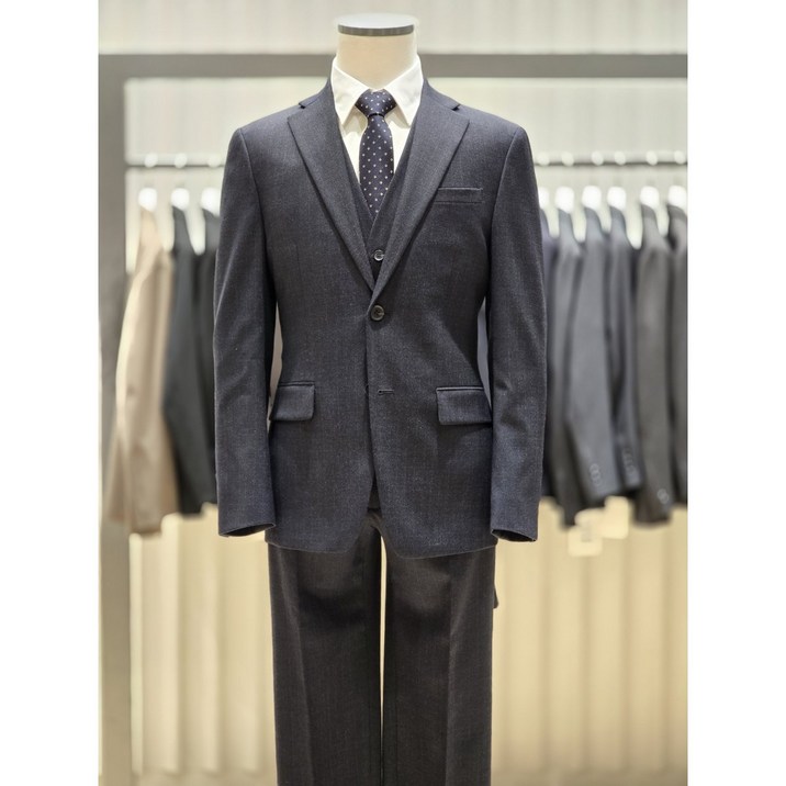 지이크 [SIEG] 프리미엄 네이비 스트라이프 슬림 정장 수트(PJJ2167)