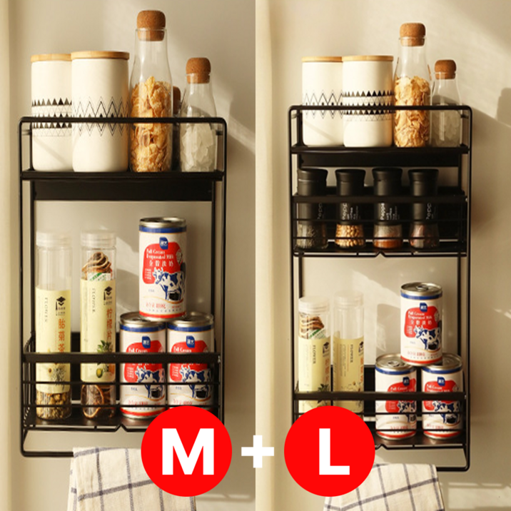 루베아 자석형 틈새 슬라이드 수납랙 무설치 수납 정리대, 1세트, 블랙