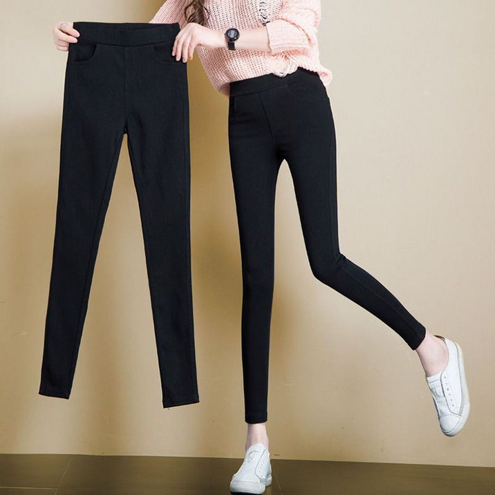 워싱 밴딩 스키니 팬츠 빅사이즈 안입은듯 일자핏 무지 하이웨이스트 레깅스 긴바지