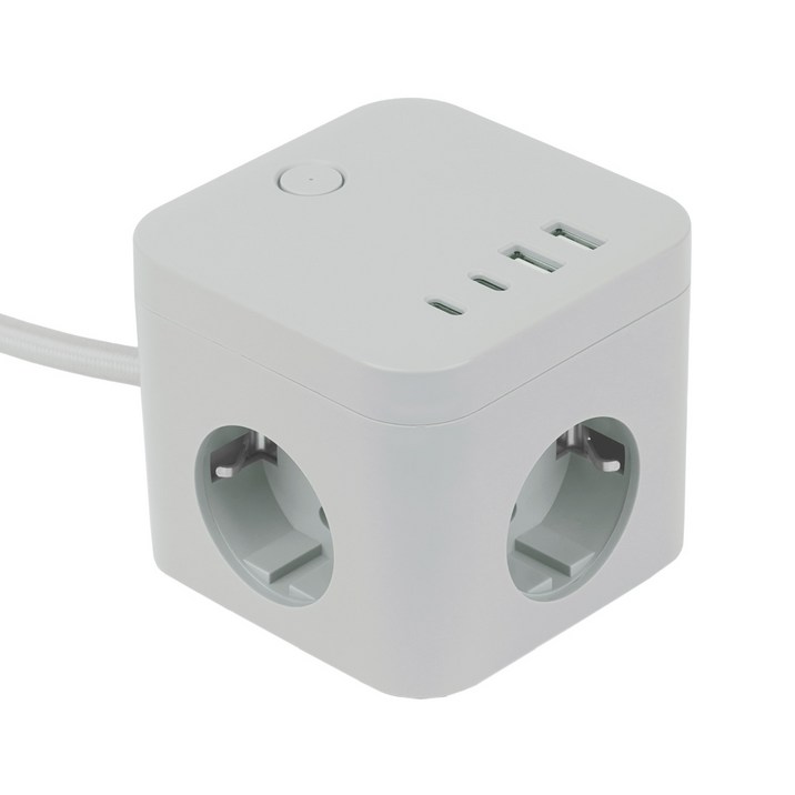 라이프썸 큐브 멀티탭 3구 4포트 USB C타입 1.8m (LFS-HA53) 4종 택1, 1개, 미스트블루