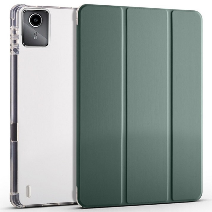 레노버 M11 샤오신 패드 2024 케이스 투명 북커버, 카키그린, 1개