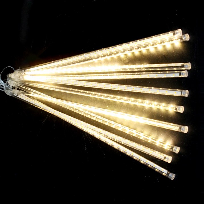 아리조명 빛이 흐르는 LED 8봉 스노우펄 폴대 파노라마 바 라인 유성우라이트, 전구색, 1개