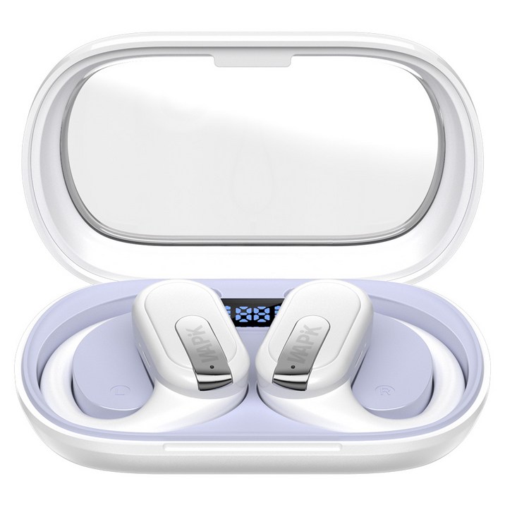 와피크 디스플레이 OWS 5.4 오픈형 귀걸이 고음질 무선 블루투스 이어폰 RS5, 화이트