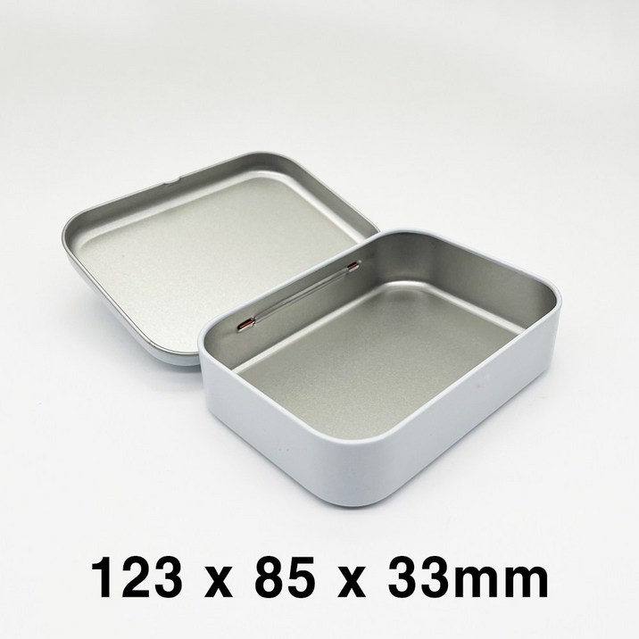 S051 화영제관 흰색 사각 경첩 틴케이스, 50개, 화이트