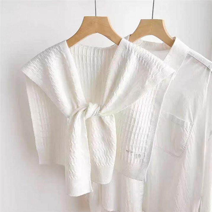 제이로그 니트 페이크 어깨 숄 머플러 와니드숄