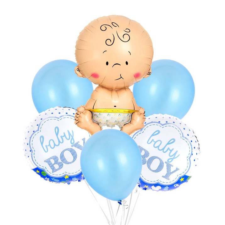 파티팡 은박풍선 고무풍선 생일파티 장식 풍선부케세트, 1개, 생일 웰컴베이비 보이세트 파티팡 은박풍선 고무풍선 생일파티 장식 풍선부케세트, 1개, 생일 웰컴베이비 보이세트