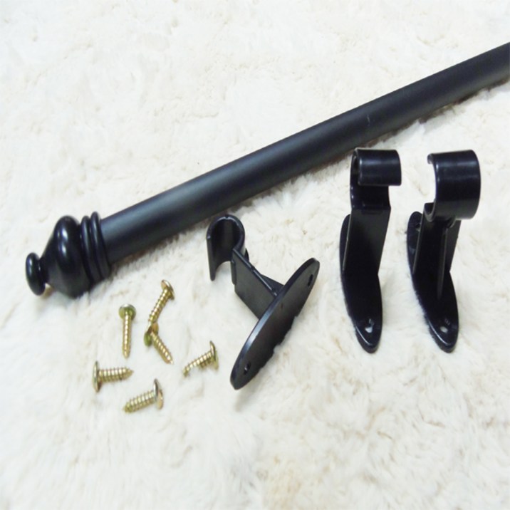드림아트 바란스 커튼에 딱 15mm 바란스 커튼봉 110360cm 12종, 블랙