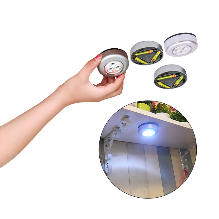 치트몰 LED 라이트 터치 단추 수면 무드등 4개입 1세트