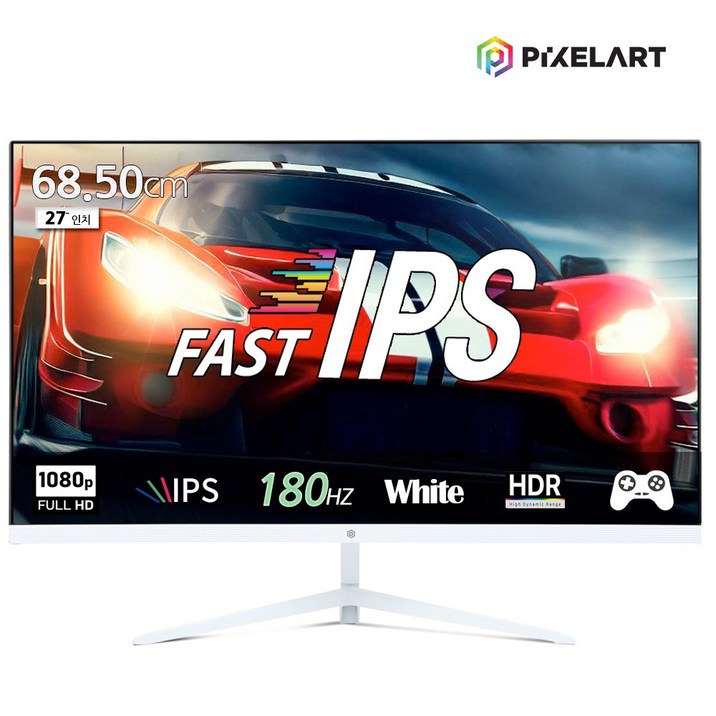 (연말이벤트)픽셀아트 PIXELART PA2718W 화이트 180Hz FHD Fast IPS 27형 모니터 무결점, PA2718W, 68cm