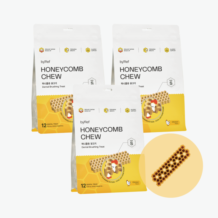 바이레프 강아지 허니콤츄 덴탈껌, 허니콤츄, 120g, 3개