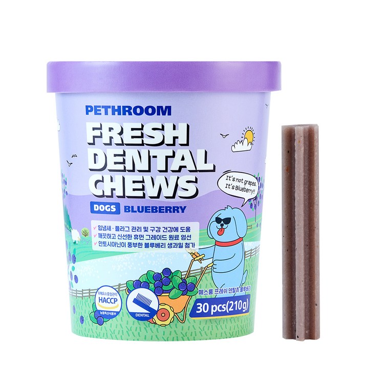 페스룸 강아지 프레쉬 덴탈츄 블루베리 7g x 30p