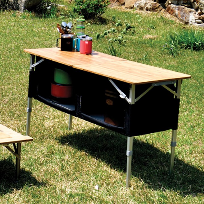 제드 폴더블 접이식 우드 캠핑 피크닉 쉘프 버너 선반 식탁 2폴딩 3폴딩 키친 테이블