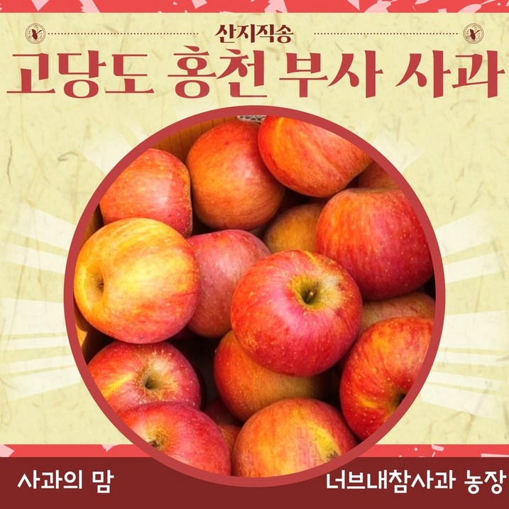 홍천 부사 사과 고당도 너브내참사과농장 사과의 맘, 5kg, 10kg, 1박스, 4.5kg 한입사과 28과 전후