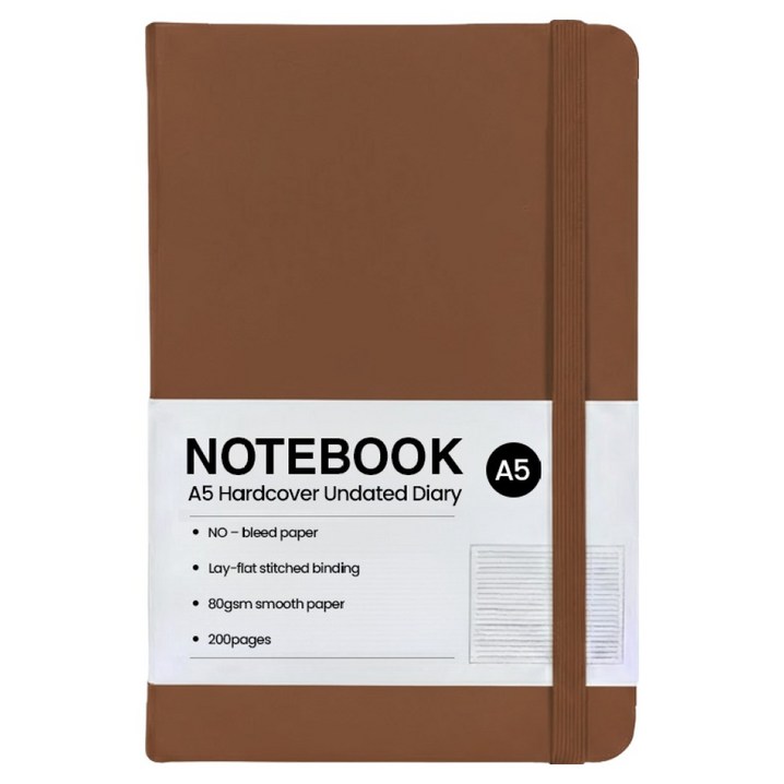 모더너리 A5 하드커버 업무용 플래너 만년 다이어리, 모카 브라운, 1개