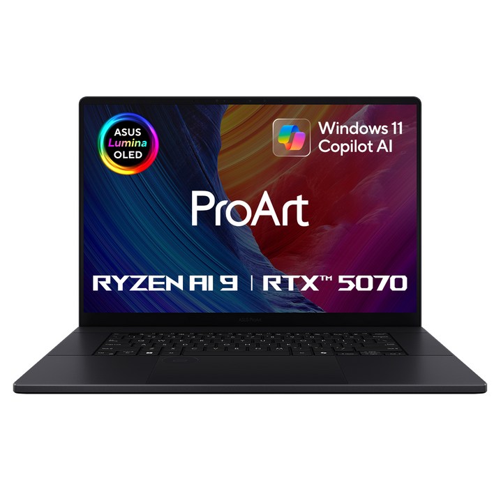 에이수스 2025 프로아트 P16 라이젠 AI 라이젠 AI 300 시리즈 지포스 RTX 5070, 나노 블랙, 2TB, 64GB, WIN11 Home, H7606WPME042W
