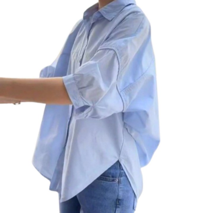바이엘라 여성 루즈핏 반팔 블라우스 셔츠 바이엘라 여성 루즈핏 반팔 블라우스 셔츠